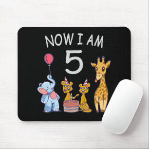 Now I am 5 years old 5th Birthday at the Zoo Mouse Pad