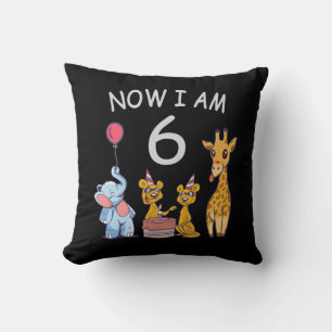 Now I am 6 years old 6th Birthday at the Zoo Cushion