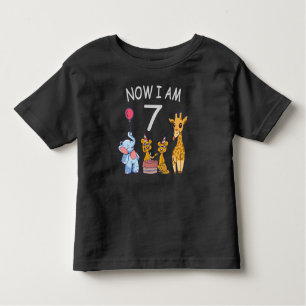 Now I am 7 years old 7th Birthday at the Zoo Toddler T-Shirt