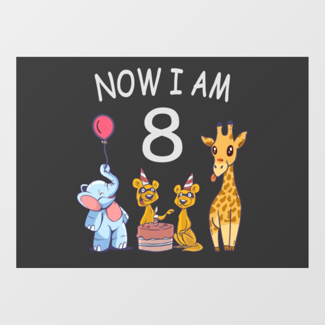 Now I am 8 years old 8th Birthday at the Zoo (Sheet)
