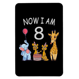 Now I am 8 years old 8th Birthday at the Zoo Magnet