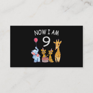Now I am 9 years old 9th Birthday at the Zoo Enclosure Card