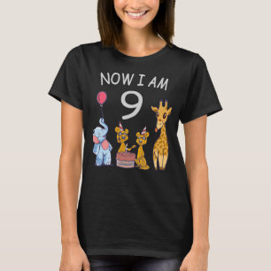 Now I am 9 years old 9th Birthday at the Zoo T-Shirt