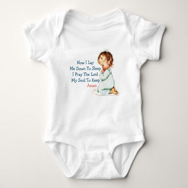 Now I Lay Me Down To Sleep Children Prayer Baby Bodysuit (Front)