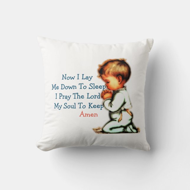 Now I Lay Me Down To sleep Children Prayer Cushion (Front)