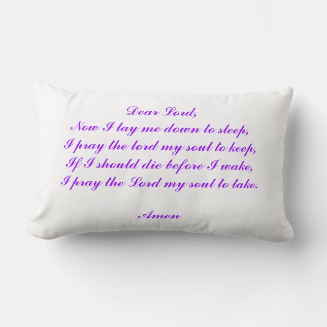 Now I Lay Me Down To Sleep Lumbar Cushion (Front)