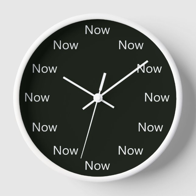 Now is Zen™ - Mindfulness Taoist Buddhist Black Clock (Front)