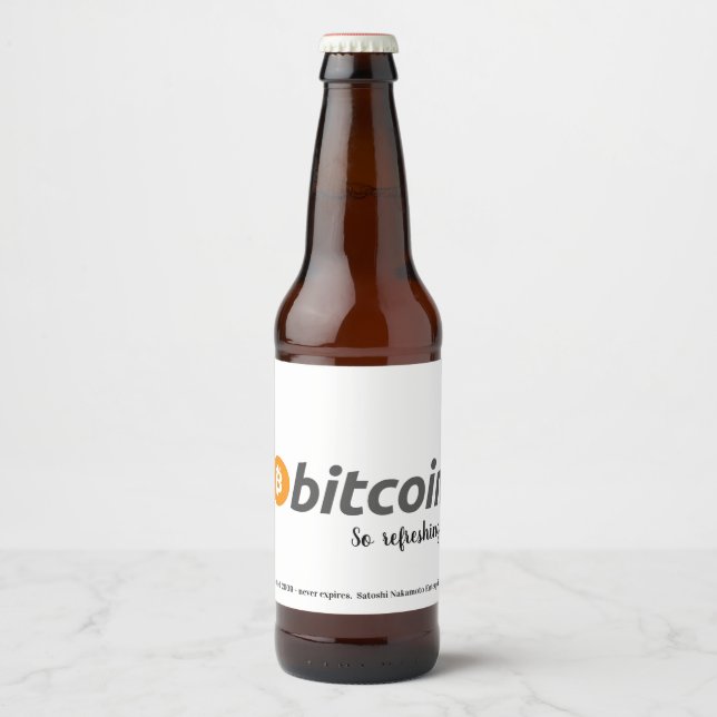 Now it's here - bitcoin beer! beer bottle label (Front)