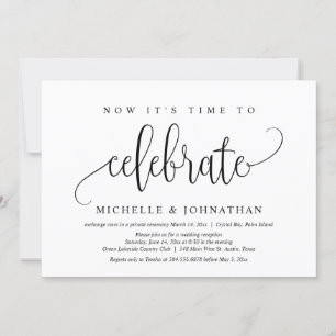 Now it's Time To Celebrate Wedding Elopement Party Invitation