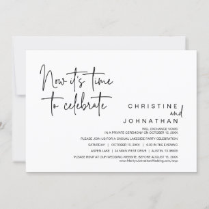 Now It's Time To Celebrate Wedding Elopement Party Invitation