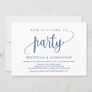Now it's Time To Party, Post Wedding Elopement Inv Invitation