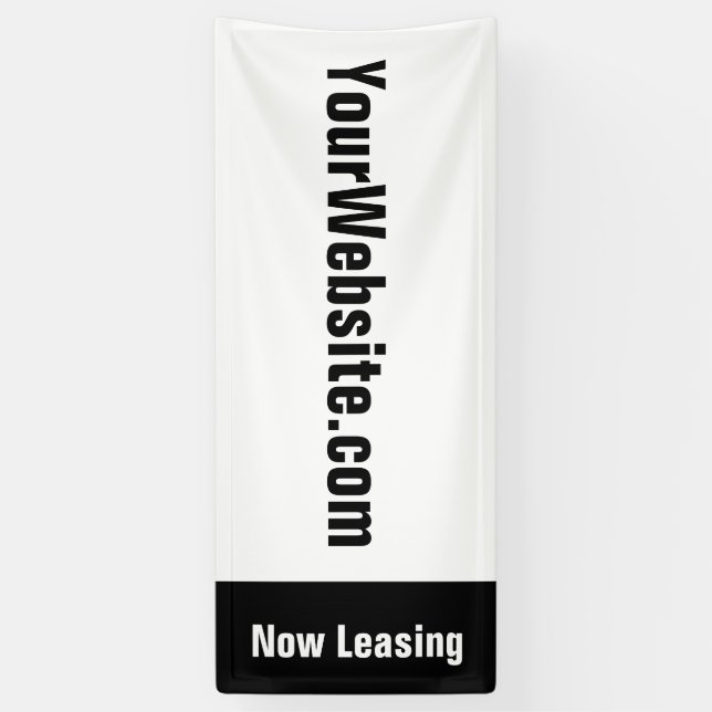 Now Leasing Apartment Website Black and White Banner (Vertical)