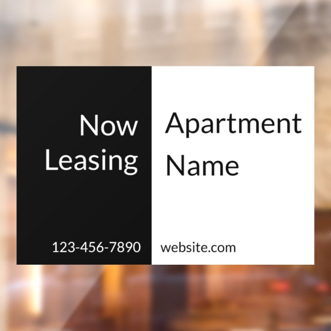 Now Leasing Black and White Apartment Name & Phone (Sheet 2)