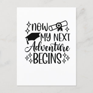 Now My Next Adventure Begins Graduation Holiday Postcard