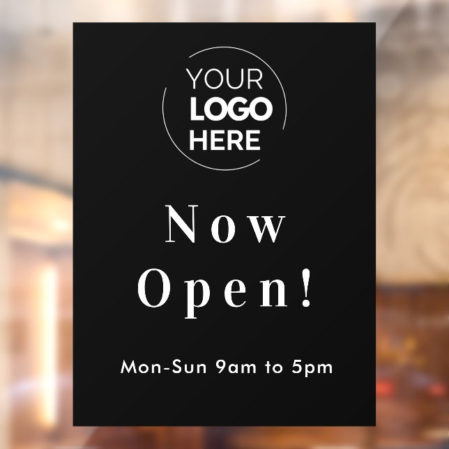 Now Open | Business Opening Times Logo Black (Sheet 2)