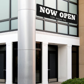 Now Open  -  Custom Weatherproof Business Banner
