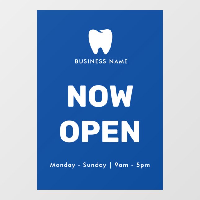 Now Open Dentist | Business Opening Times Logo (Sheet)