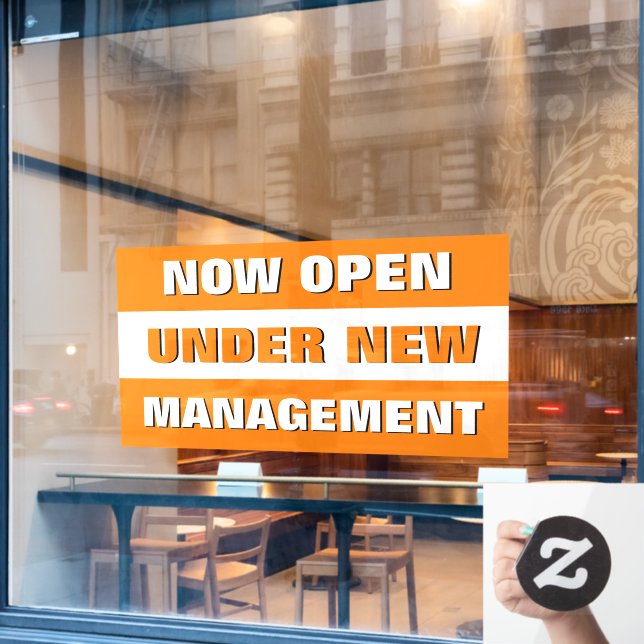 Now Open Under New Management Small Business (Cafe Window)