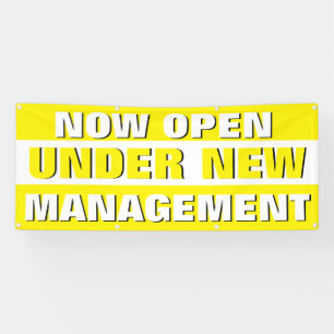 Now Open Under New Management Small Business  Banner