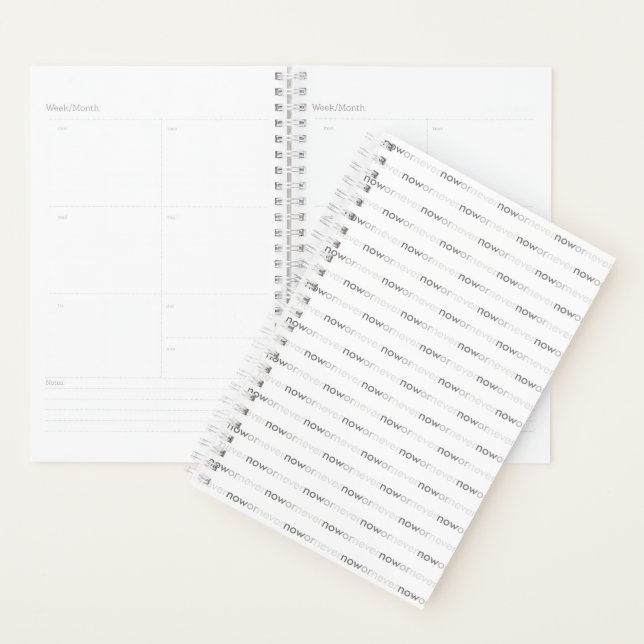 Now or Never Vanishing Quote for Procrastinators Planner (Display)