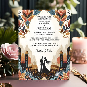 Now Ornate Retro Arabic Exotic Bold Damask Wedding Invitation