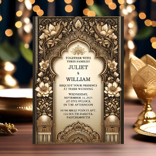 Now Palace Hindi Henna Mehndi Indian Style Wedding Invitation