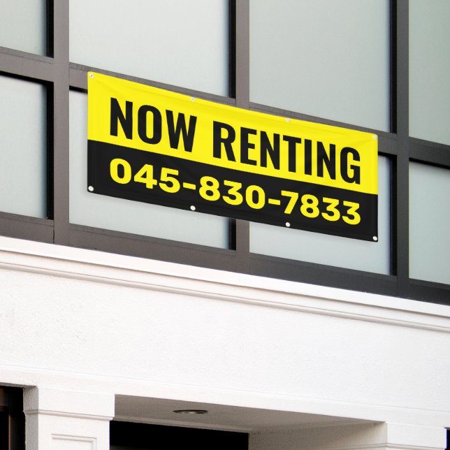 "Now Renting" Custom Banner (Outside Building)