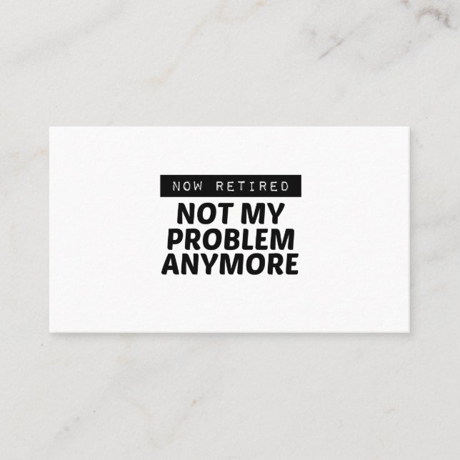 NOW RETIRED BUSINESS CARD (Front)