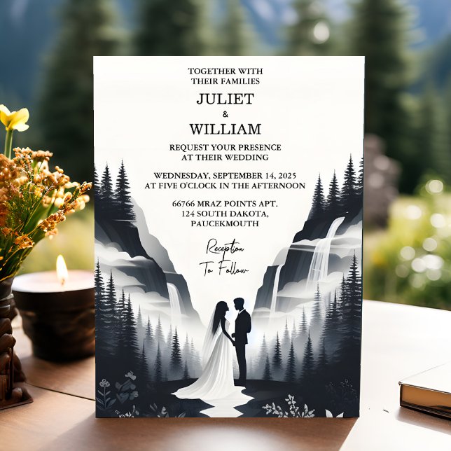 Now River Rain Cloud Nature Smoky Mountain Wedding Invitation (Creator Uploaded)