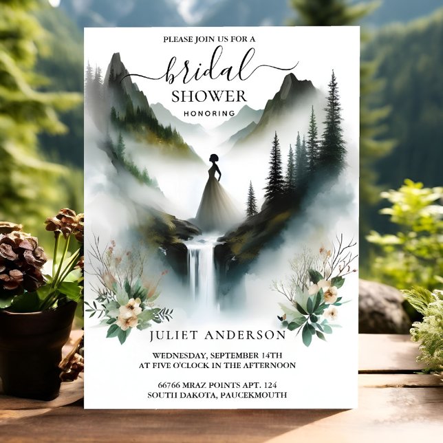 Now River Rain Cloud Smoky Mountain Bridal Shower Invitation (Creator Uploaded)
