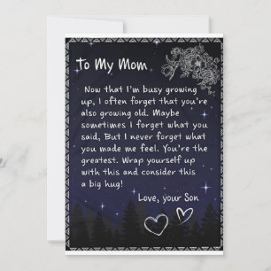 Now That I'm Busy Growing Up - Son To Mum  Holiday Card