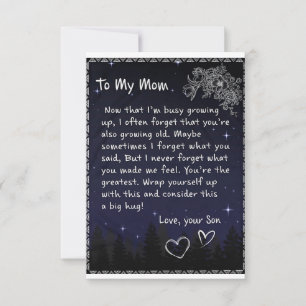 Now That I'm Busy Growing Up - Son To Mum Thank You Card