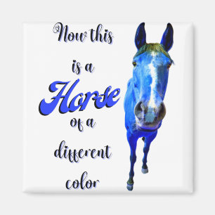 Now This Is A Horse Of A Different Colour in Blue Magnet