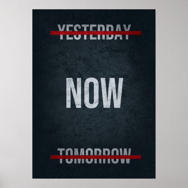 Now vs Yesterday vs Tomorrow - Motivational Poster (Front)