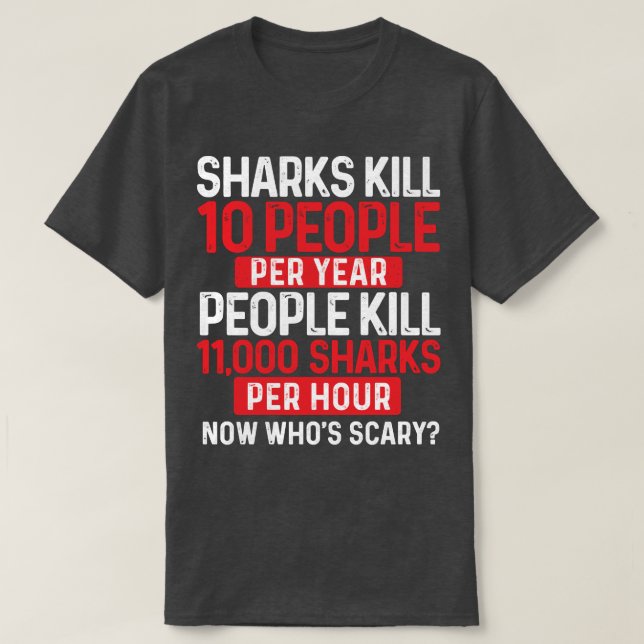 Now Who's Scary - Shark Lover Ocean Wildlife Prote T-Shirt (Design Front)