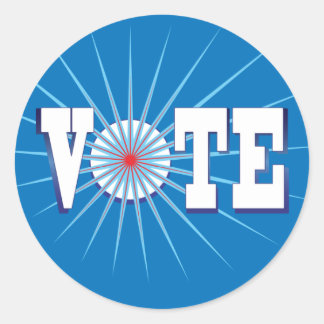 NowPower • VOTE ! Stickers, blue Classic Round Sticker