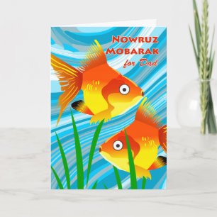 Nowruz Mobarak, Persian New Year for Dad, Goldfish Holiday Card