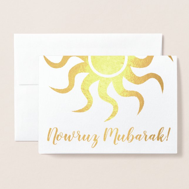 nowruz mubarak! gold foil sun card (Front With Envelope)