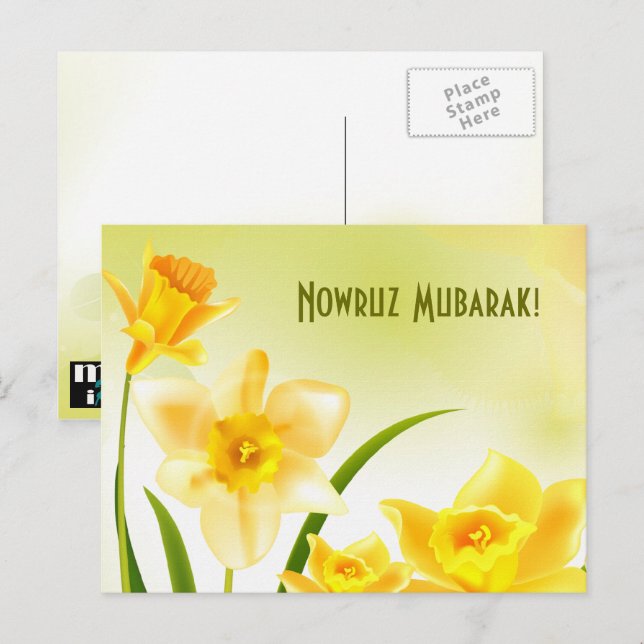 Nowruz Mubarak. Persian New Year Postcards (Front/Back)