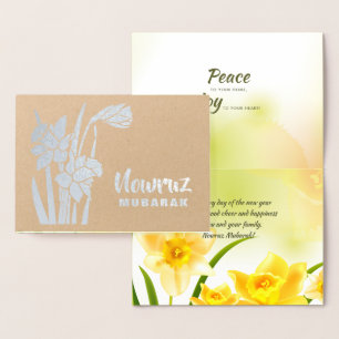 Nowruz Mubarak. Real Foil Persian New Year Cards
