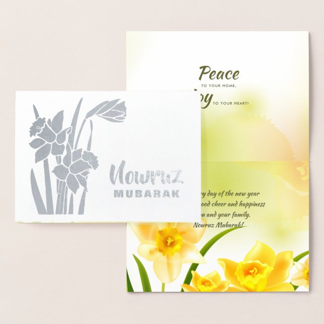 Nowruz Mubarak. Real Foil Persian New Year Cards (Display)