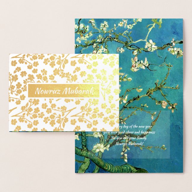 Nowruz Mubarak. Real Foil Persian New Year Cards (Display)
