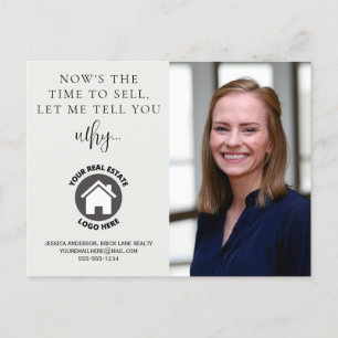 Now's the Time to Sell Real Estate Marketing Postcard