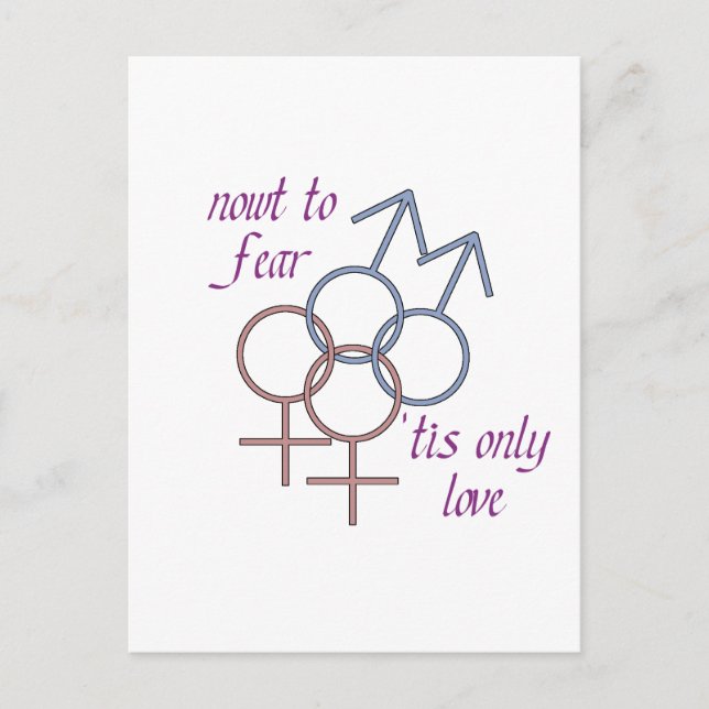 Nowt to fear, 'tis only love! postcard (Front)