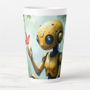 Nox Finds Wonder,A Curious Robot's First Butterfly Latte Mug