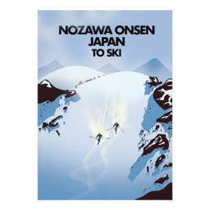 Nozawa Onsen Japan ski print. Photo Print
