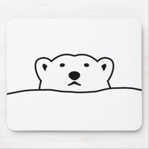 [Nozoku Polar Bear] Looking polar bear Mouse Pad