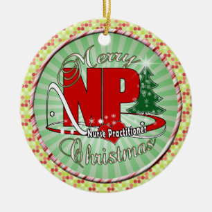 NP CHRISTMAS Nurse Practitioner Ceramic Ornament