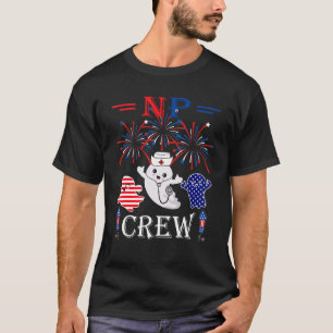 Np Crew Nurse Three Red White Ghost And Blue Ghos T-Shirt