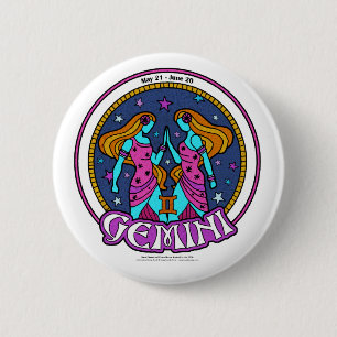 NP Gemini, 2¼ Inch Round Button